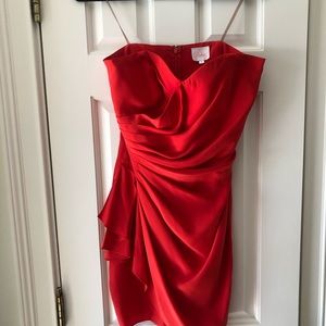 Parker Red Strapless cocktail dress
